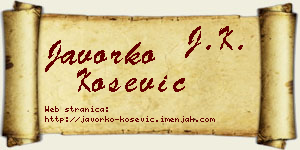 Javorko Košević vizit kartica